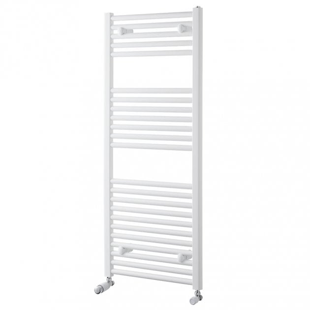 Towelrads Pisa Straight Heated Towel Rail 1200mm High x 500mm Wide - White - 160007 - TAP 'N' SHOWER