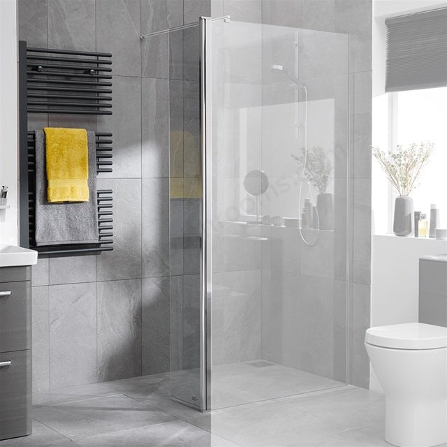 Oakham Spring Wetroom Return Panel Hinged 300mm Wide x 2000mm High - TAP 'N' SHOWER