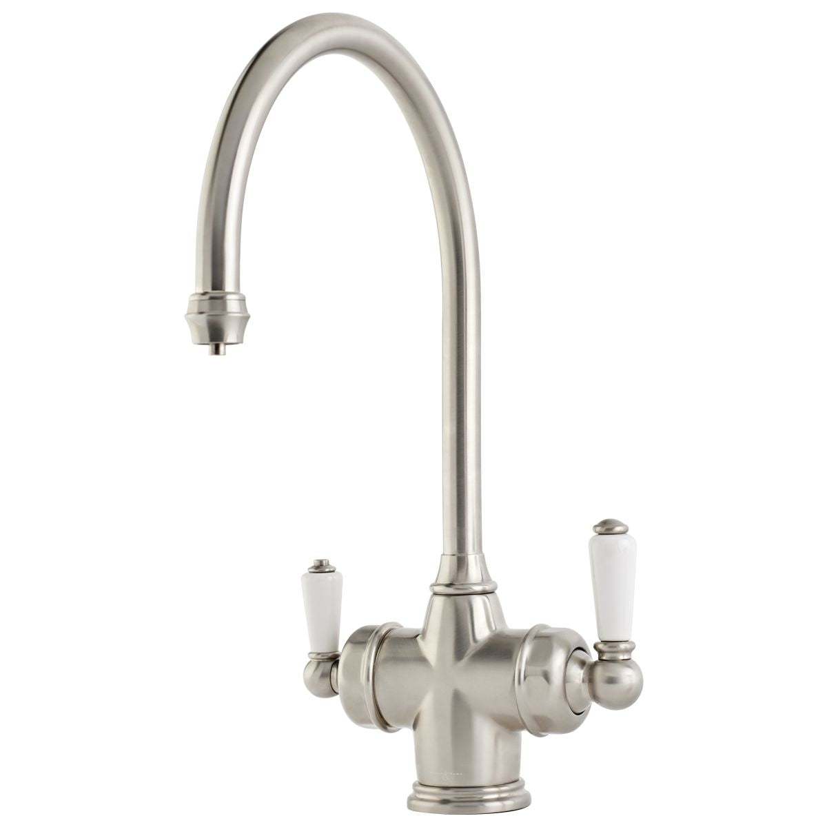 Perrin & Rowe 1937 Polaris 3 in 1 Instant Hot Water Sink Mixer - Satin Brass - TAP 'N' SHOWER
