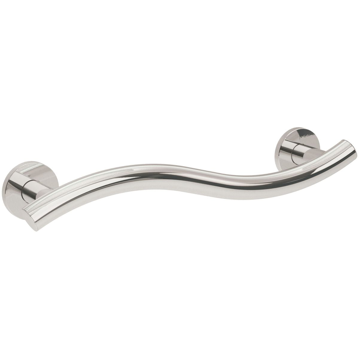 Bathex Yardley Wavy Stainless Steel Grab Rail 600mm - Mirror Polish - 19032MP - TAP 'N' SHOWER