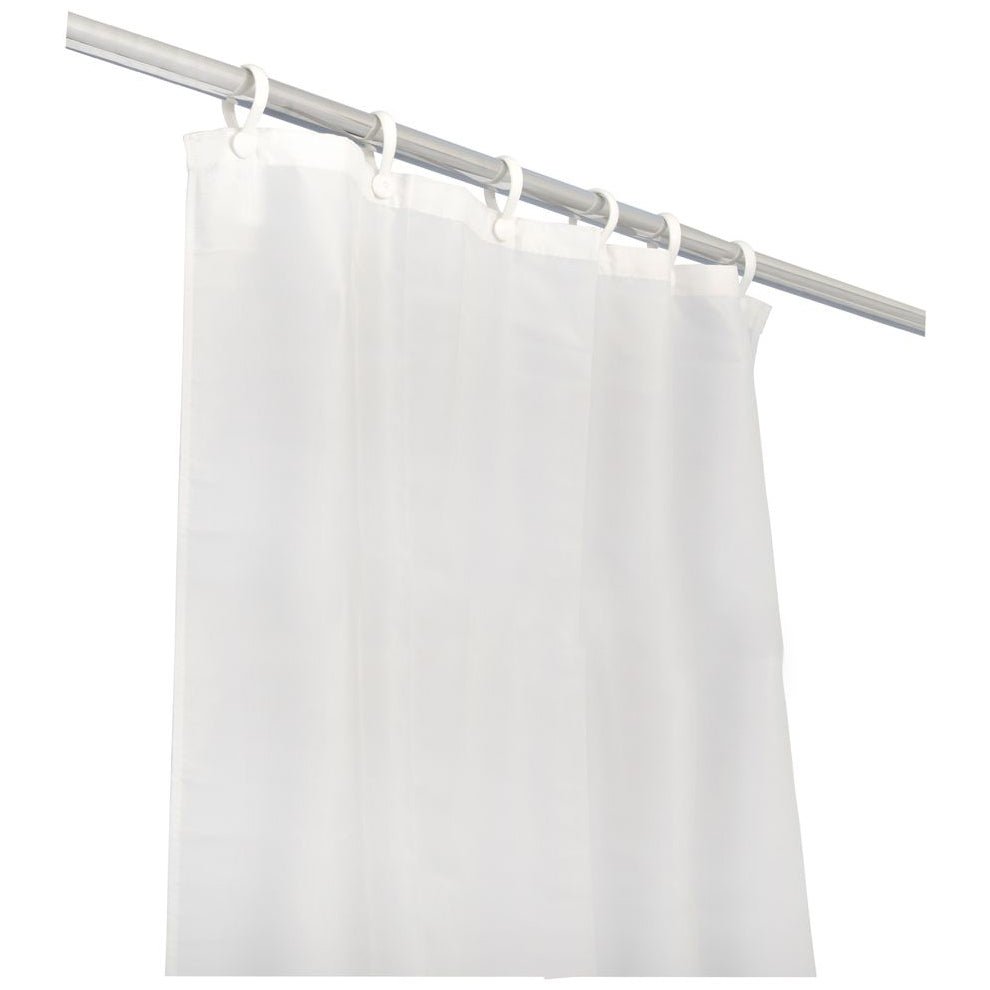 Bathex Professional Weighted 4oz Polyester Shower Curtain 1830mm x 1830mm - White - 65390 - TAP 'N' SHOWER