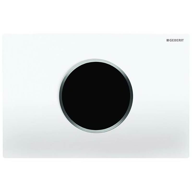 Geberit Sigma10 Flush Control Electric Mains Automatic Touchless - White Matt Chrome - 115.907.KJ.6 - TAP 'N' SHOWER
