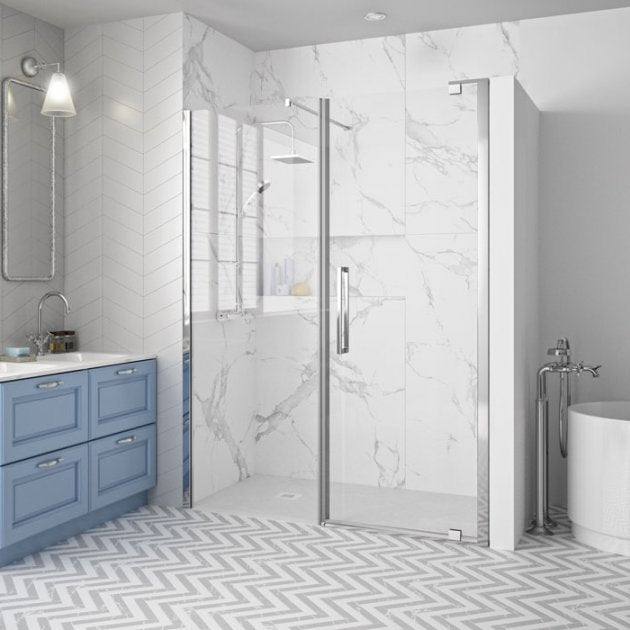 Merlyn 10 Series 1500mm Wide Inline Pivot Shower Door - Clear Glass - M101261C - TAP 'N' SHOWER