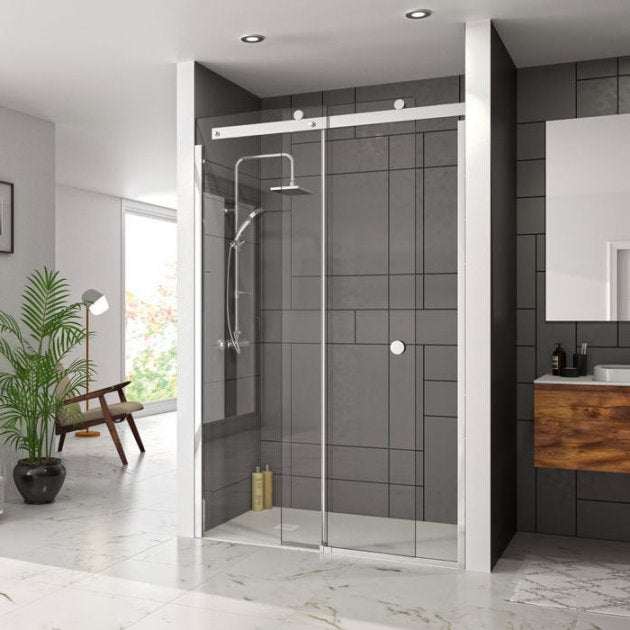 Merlyn 10 Series Sliding Shower Door 1000mm Wide Left Handed - Clear Glass - M108231CL - TAP 'N' SHOWER