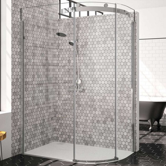 Merlyn 10 Series 1200mm x 900mm RH Single Offset Quadrant Shower Enclosure - Clear Glass - M103241CR - TAP 'N' SHOWER