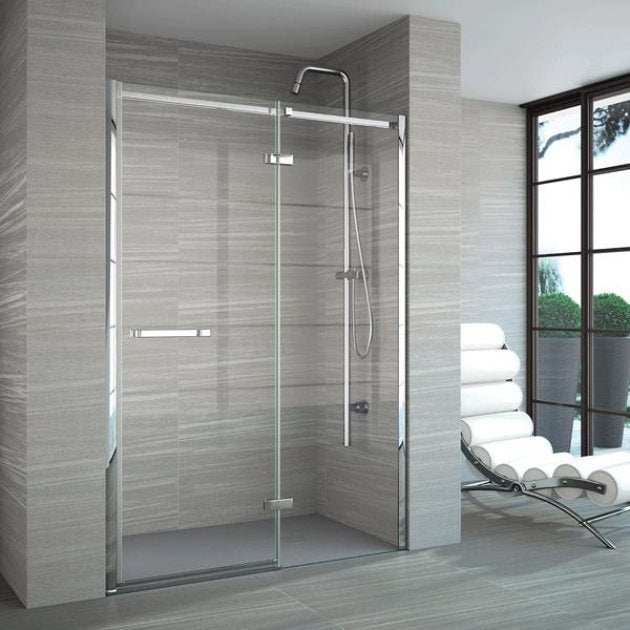 Merlyn 8 Series Frameless Inline Recess Hinged Shower Door 900mm Wide - 8mm Glass - A0611X0