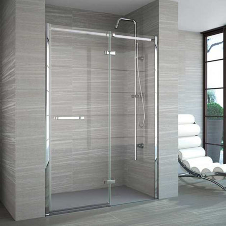 Merlyn 8 Series Frameless Inline Hinged Shower Door 1200mm+ Wide - 8mm Glass - A0611TF
