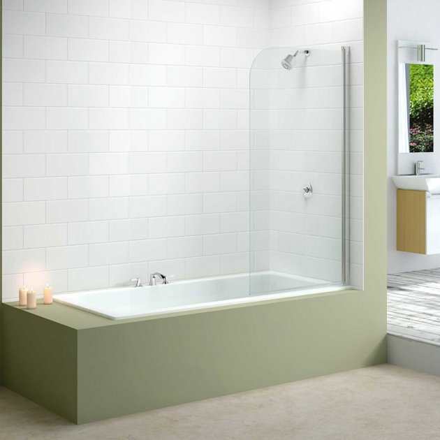 Merlyn Mbox Round Top Hinged Bath Screen 1500mm High x 800mm Wide - 6mm Glass - MB1 - TAP 'N' SHOWER