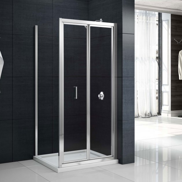 Merlyn Mbox 800mm Bi - Fold Shower Door - 4mm Clear Glass - MBB800 - TAP 'N' SHOWER