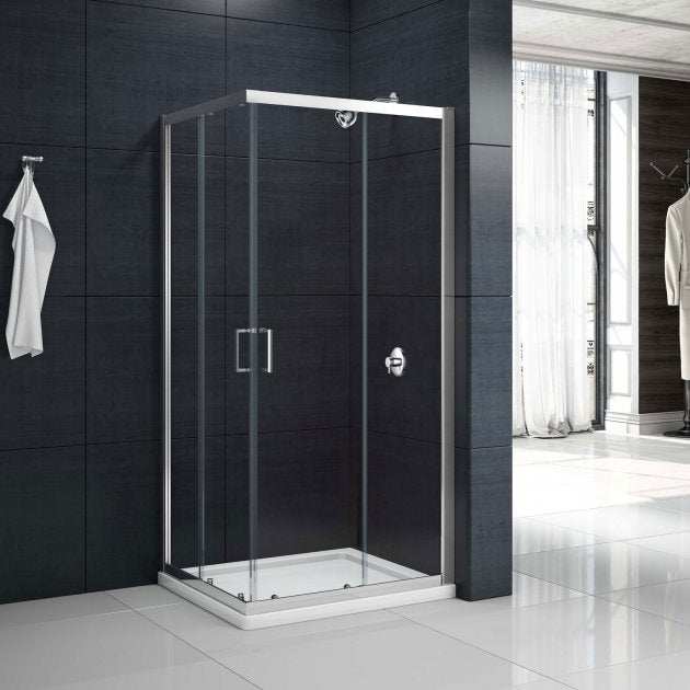 Merlyn Mbox 900mm x 900mm Corner Entry Shower Enclosure - 6mm Clear Glass - MBC900 - TAP 'N' SHOWER
