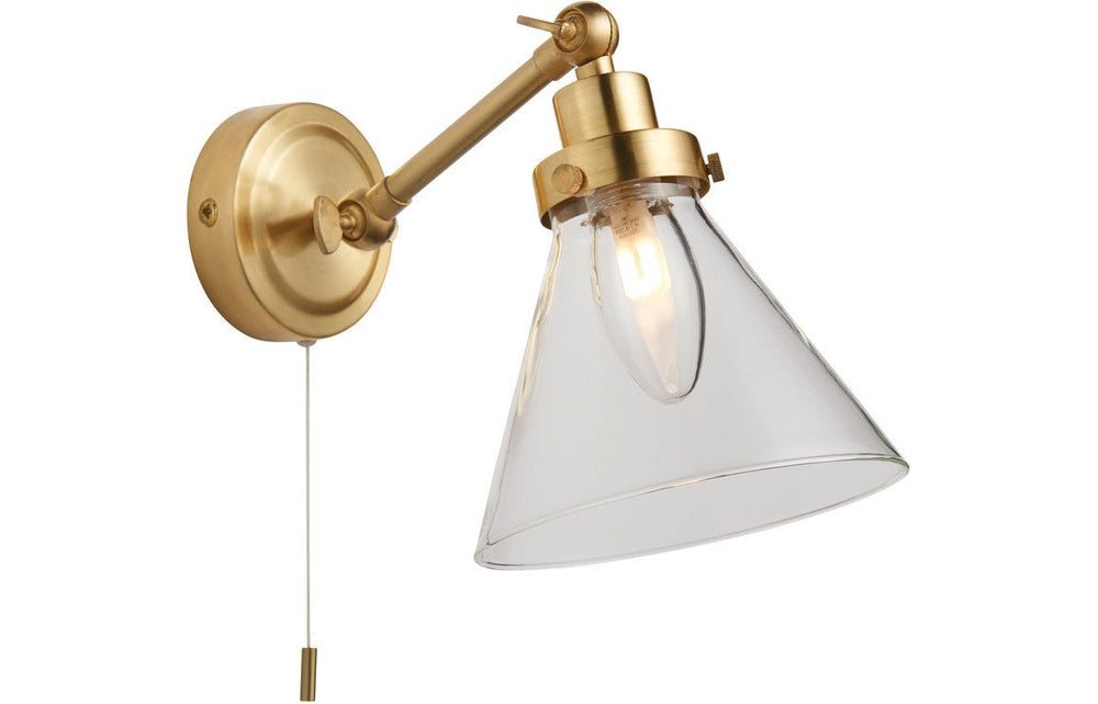 Prystine Independence Wall Light - Brushed Brass - PRIS106312 - TAP 'N' SHOWER
