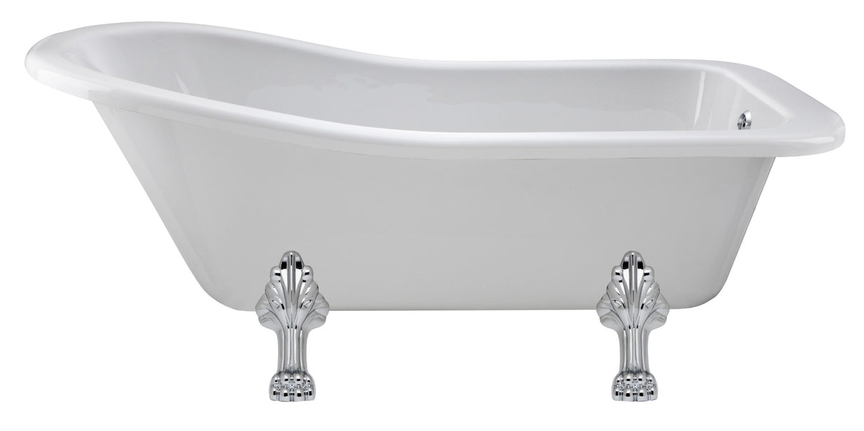 Launde Abbey Single Ended Freestanding Slipper Bath with Pride Leg Set 1700mm - White - TAP 'N' SHOWER