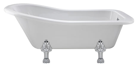 Launde Abbey Single Ended Freestanding Slipper Bath with Pride Leg Set 1700mm - White - TAP 'N' SHOWER