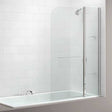 Merlyn Two Panel Round Top Hinged Bath Screen 1500mm High x 1150mm Wide - 6mm Glass - MB3
