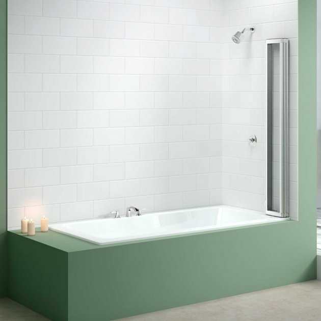 Merlyn Four Folding Bath Screen 1400mm High x 850mm Wide - 4mm Glass - MB4