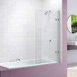 Merlyn Square Hinged Bath Screen 1500mm High x 850mm Wide - Clear Glass - MB6