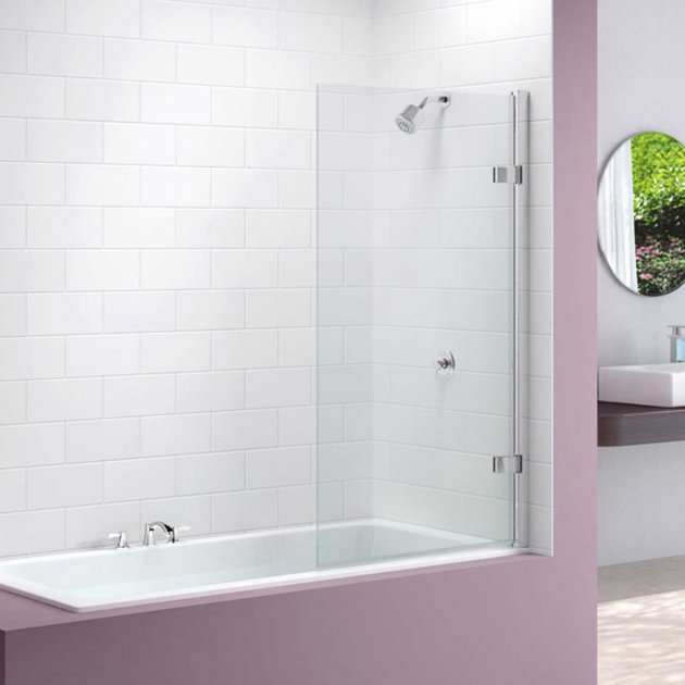 Merlyn Square Hinged Bath Screen 1500mm High x 850mm Wide - Clear Glass - MB6 - TAP 'N' SHOWER