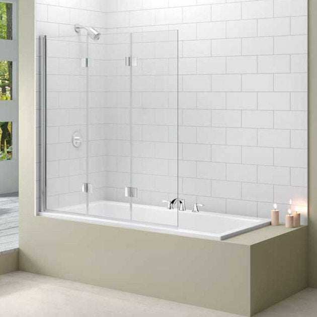 Merlyn Ionic Three Folding Square Bath Screen 1500mm High x 1400mm Wide - 8mm Glass - MB9 - TAP 'N' SHOWER