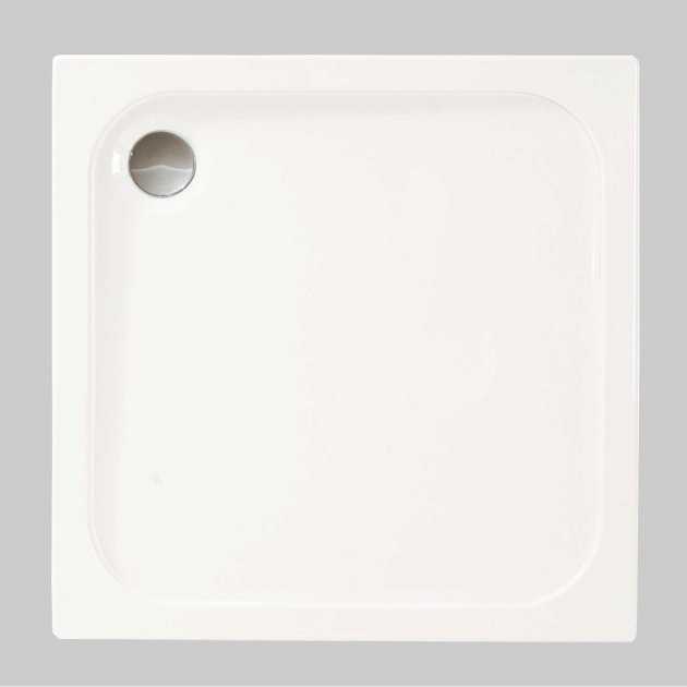 Merlyn MStone Stone Resin Square Shower Tray with Waste 760mm x 760mm - White - D76SQ - TAP 'N' SHOWER