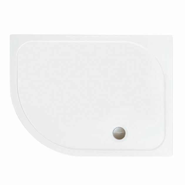 Merlyn MStone Stone Resin Offset Quadrant Shower Tray with Waste 1200mm x 800mm Left Handed - White -  D128QL