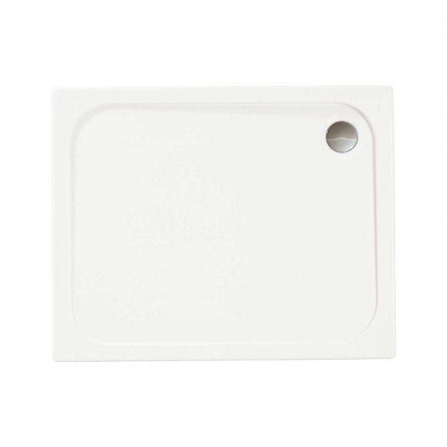 Merlyn MStone 900mm x 760mm Stone Resin Rectangular Shower Tray with Waste - White - D976RT - TAP 'N' SHOWER