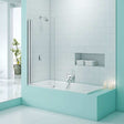 Merlyn SecureSeal Square Hinged Bath Screen 1500mm High X 800mm Wide - 6mm Glass - MS1