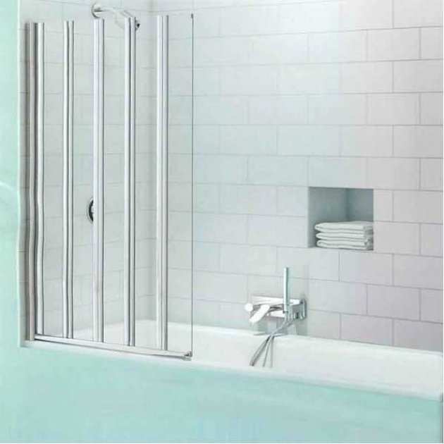 Merlyn SecureSeal Five Folding Bath Screen 1500mm High x 1000mm Wide - 6mm Glass - MS5 - TAP 'N' SHOWER