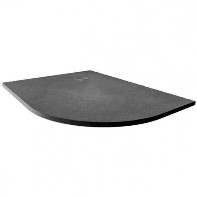 Merlyn TrueStone Offset Quadrant Shower Tray with Waste 1200mm x 900mm Right Handed - Slate Black - T129HGR - TAP 'N' SHOWER