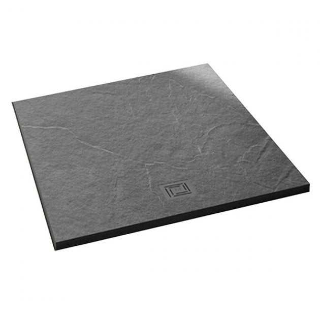 Merlyn TrueStone Square Shower Tray with Waste 900mm x 900mm - Fossil Grey - T90RTF - TAP 'N' SHOWER