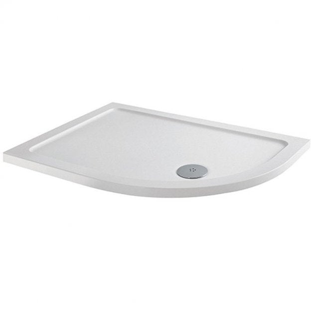 MX Elements Right Handed Anti-Slip  Offset Quadrant Shower Tray with Waste 900mm x 800mm - White - ASTNU