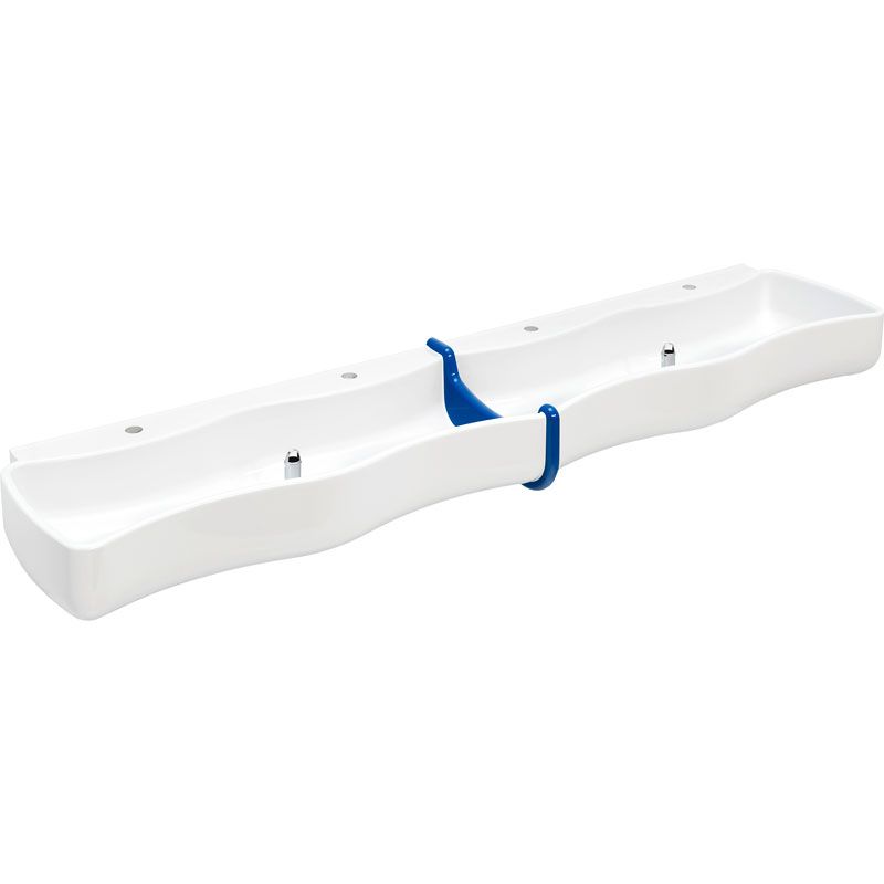 KWC DVS Washino Childrens 4 Taphole Wash and Play Trough with Tap Landing - White - 203.0000.179 - TAP 'N' SHOWER