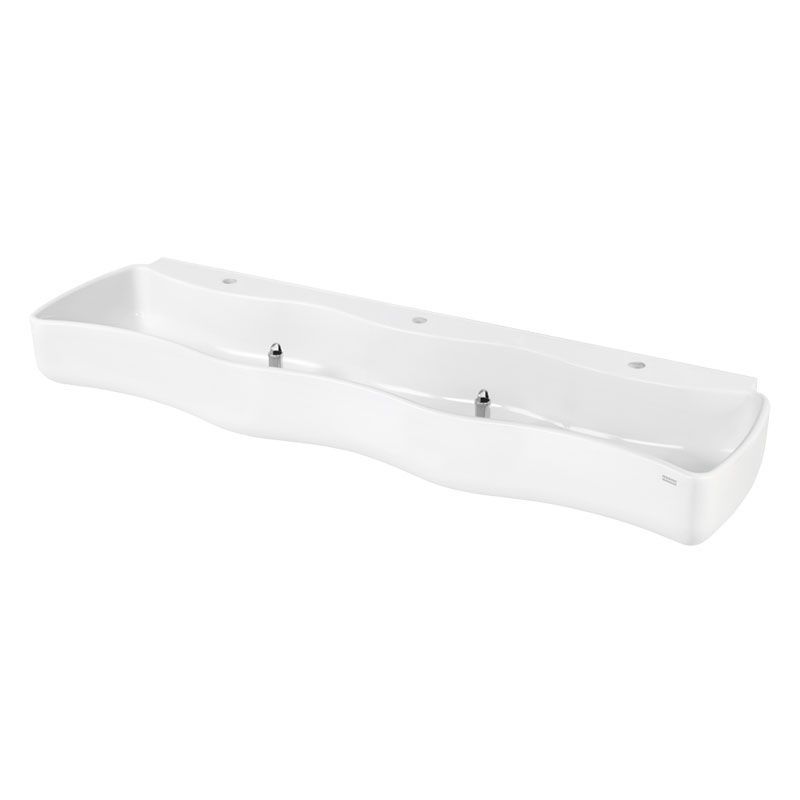 KWC DVS Washino Childrens 3 Taphole Wash and Play Trough with Tap Landing - White - 203.0000.183 - TAP 'N' SHOWER