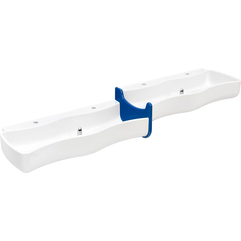 KWC DVS Washino Childrens 4 Taphole Split Level Wash and Play Trough Left Hand Lower - White - 203.0473.925 - TAP 'N' SHOWER