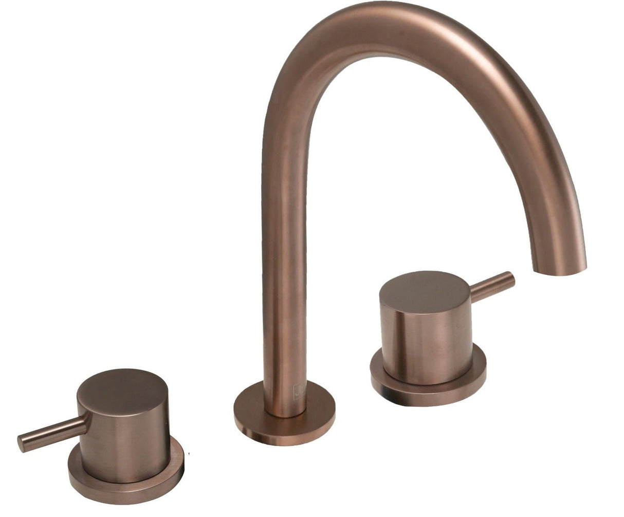 JTP 3 Hole Deck Mounted Basin Mixer - Brushed Bronze - 21193BRZ - TAP 'N' SHOWER