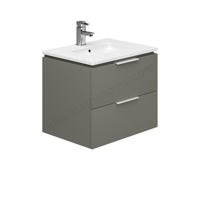 Oakham Dakota Wall Hung Vanity Unit & 1 Tap Hole Basin 600mm - Onyx Grey - TAP 'N' SHOWER