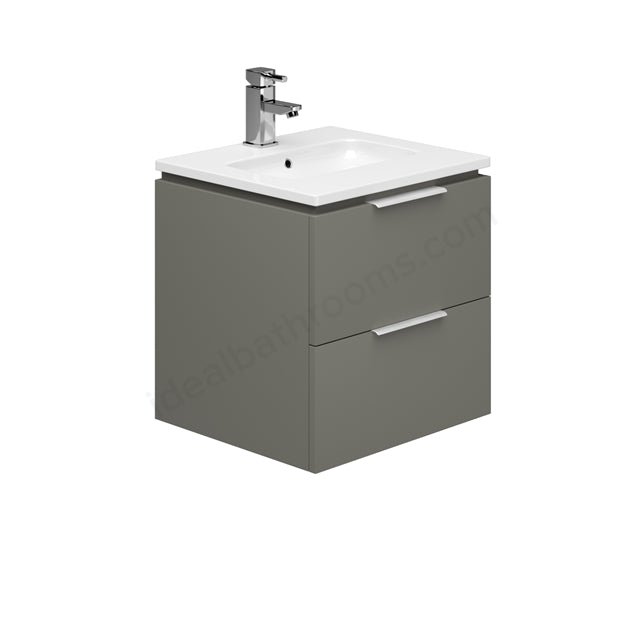 Oakham Dakota Wall Hung Vanity Unit & 1 Tap Hole Basin 500mm - Onyx Grey - TAP 'N' SHOWER