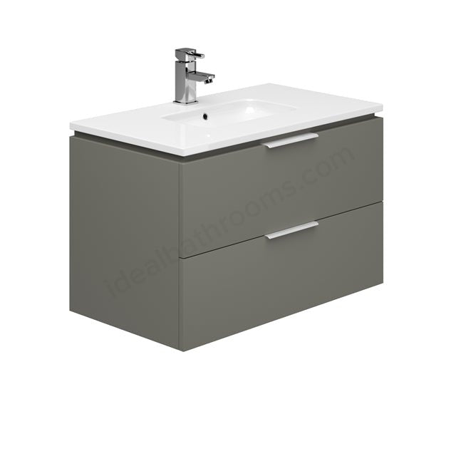 Oakham Dakota Wall Hung Vanity Unit & 1 Tap Hole Basin 800mm - Onyx Grey - TAP 'N' SHOWER