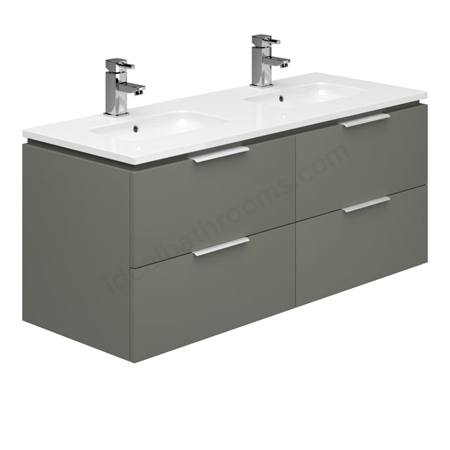 Oakham Dakota Wall Hung Vanity Unit & 1 Tap Hole Basin 1200mm - Onyx Grey - TAP 'N' SHOWER