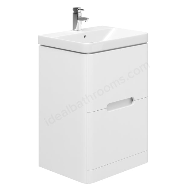 Oakham Colorado Floorstanding Vanity Unit & 1 Tap Hole Basin 600mm - Matt White - TAP 'N' SHOWER