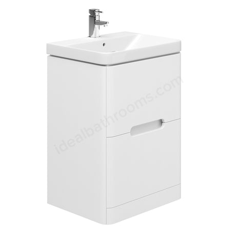 Oakham Colorado Floorstanding Vanity Unit & 1 Tap Hole Basin 600mm - Matt White - TAP 'N' SHOWER