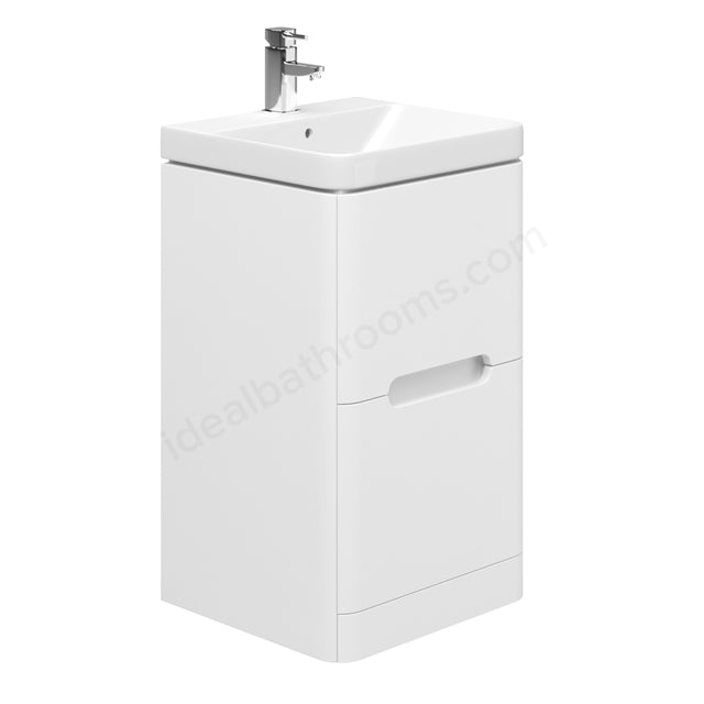 Oakham Colorado Floorstanding Vanity Unit & 1 Tap Hole Basin - Matt White - TAP 'N' SHOWER
