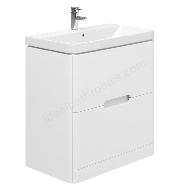 Oakham Colorado Floorstanding Vanity Unit & 1 Tap Hole Basin 800mm - Matt White - TAP 'N' SHOWER
