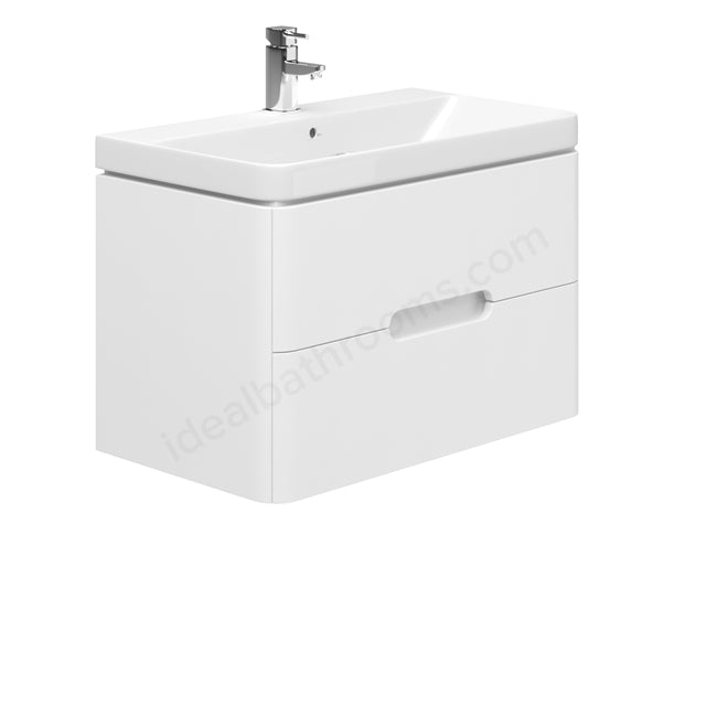 Oakham Colorado Wall Hung Vanity Unit & 1 Tap Hole Basin 800mm - Matt White - TAP 'N' SHOWER
