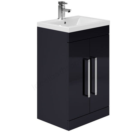 Oakham Nevada Floor standing Vanity Unit & 1 Tap Hole Basin 500mm - Indigo Gloss - TAP 'N' SHOWER