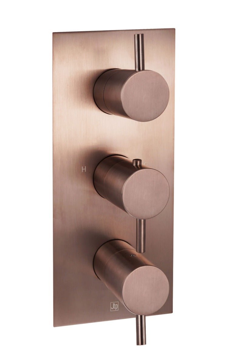 JTP VOS Vertical Thermostatic Concealed 3 Outlet Shower Valve - Brushed Bronze - 21691ABRZ - TAP 'N' SHOWER