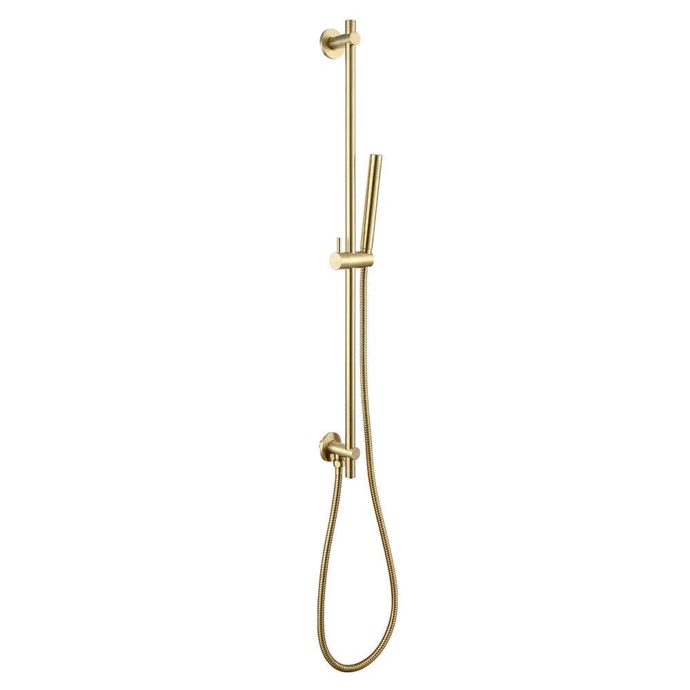 JTP Vos Brushed Brass Rail Kit Slider with Integrated Wall Outlet - 231218BBR - TAP 'N' SHOWER