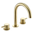 JTP Vos 3 Hole Deck Mounted brushed brass basin mixer with modern sleek design and ceramic disc technology