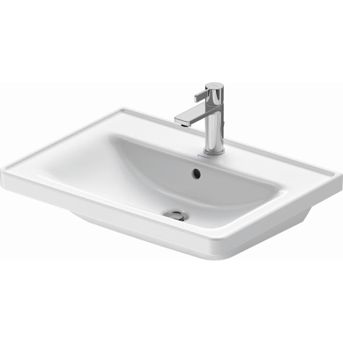 Duravit D - Neo 1 Tap Hole Ceramic Vanity Basin 650mm x 480mm x 165mm - White - 2367650000 - TAP 'N' SHOWER