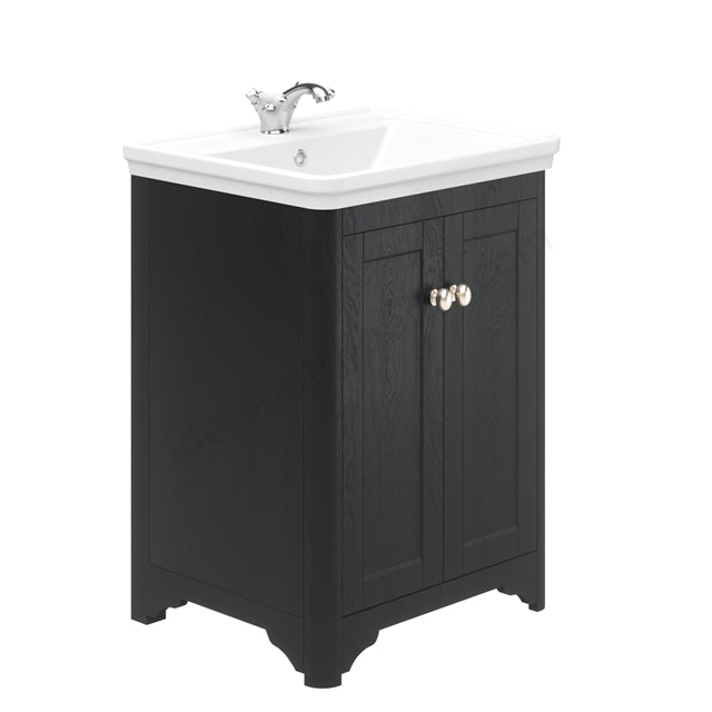 Floor Standing Vanity Unit & 1 Tap Hole Basin 800mm 2 Door - Graphite Grey - Oakham Maine - TAP 'N' SHOWER