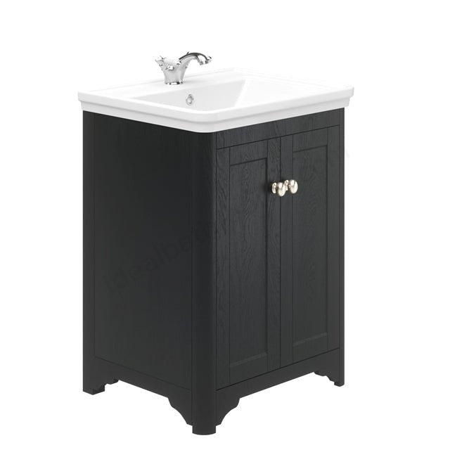 Floor Standing Vanity Unit & 1 Tap Hole Basin 800mm 2 Door - Graphite Grey - Oakham Maine - TAP 'N' SHOWER